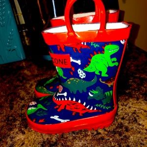 Cute Lone Cone Dinosaur rain boots